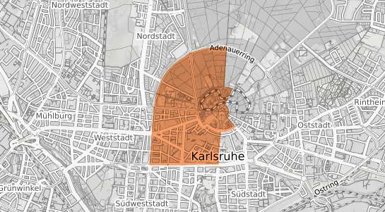 Mietspiegelkarte Karlsruhe Innenstadt West